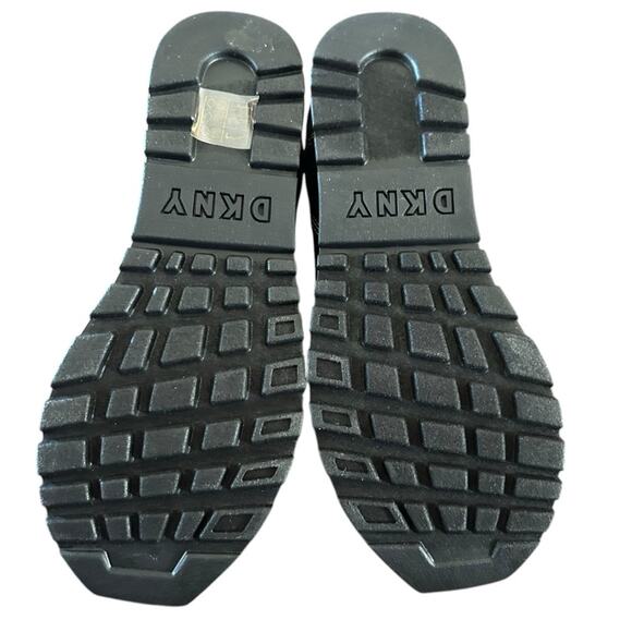 DKNY Jolie-Slip On Sneakers Neoprene Black Neon Yellow Logo NEW 6 - Picture 11 of 12